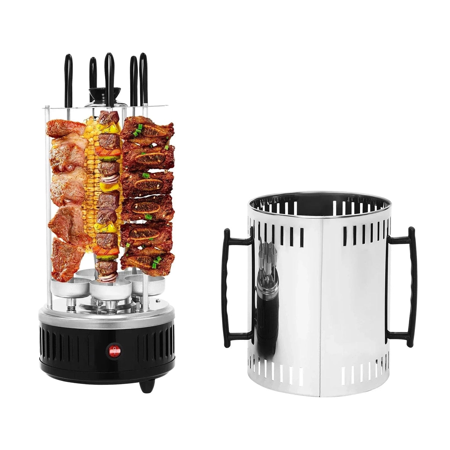 Cadeau showroom Argent Barbecue électrique vertical en acier inoxydable