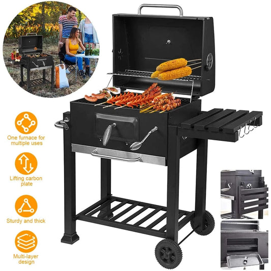 Cadeau showroom barbecue Noir Barbecue à roulettes pour camping en plein air