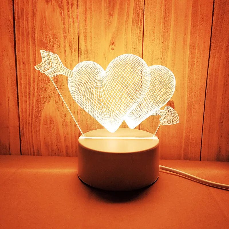 Cadeau showroom Blanc / 2 core Veilleuse 3D USB créative