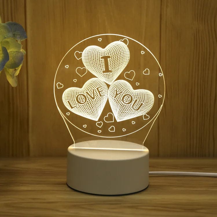 Cadeau showroom Blanc / 3 core Veilleuse 3D USB créative