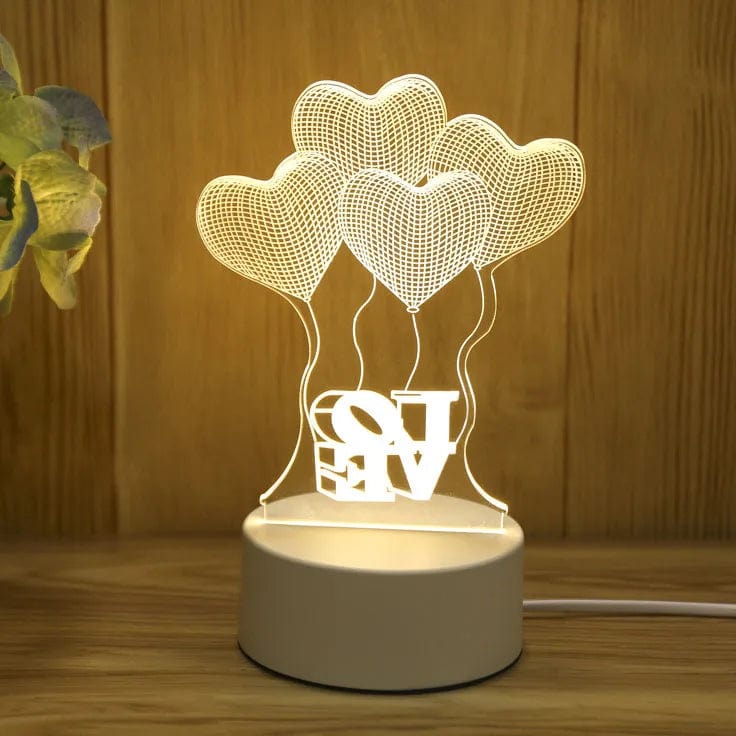 Cadeau showroom Blanc / 4 core Veilleuse 3D USB créative