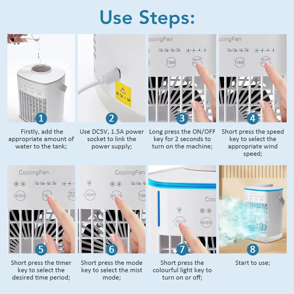 Cadeau showroom climatiseurs Blanc Petit climatiseur électrique avec eau et glace