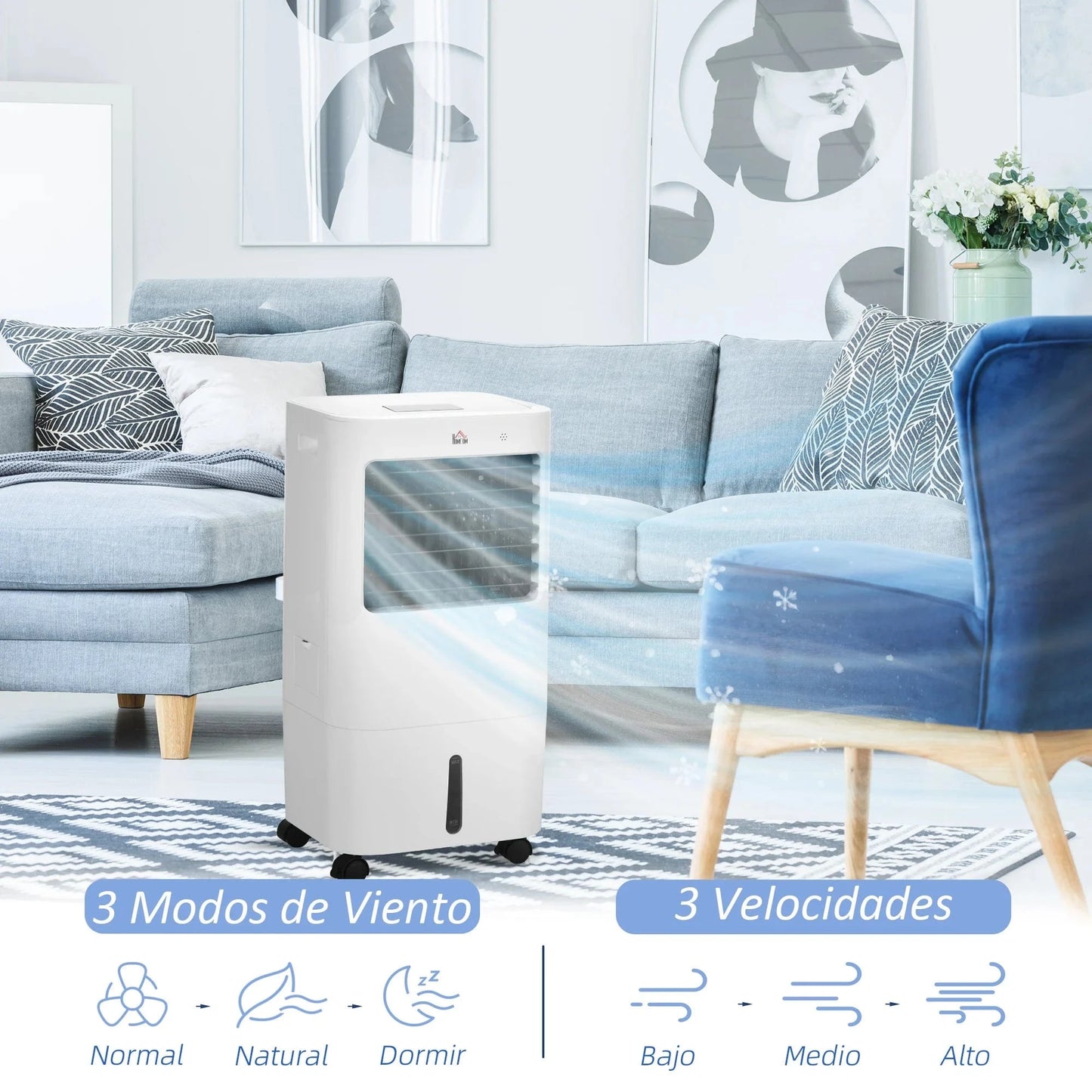 Cadeau showroom climatiseurs Blanc Refroidisseur d'air portable 15 L HOMCOM