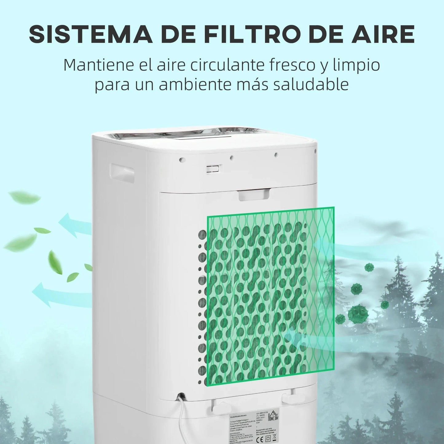 Cadeau showroom climatiseurs Blanc Refroidisseur d'air portable 15 L HOMCOM