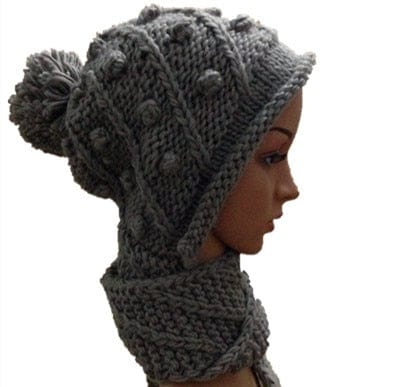 Cadeau showroom Gris foncé Grand bonnet épais et chaud