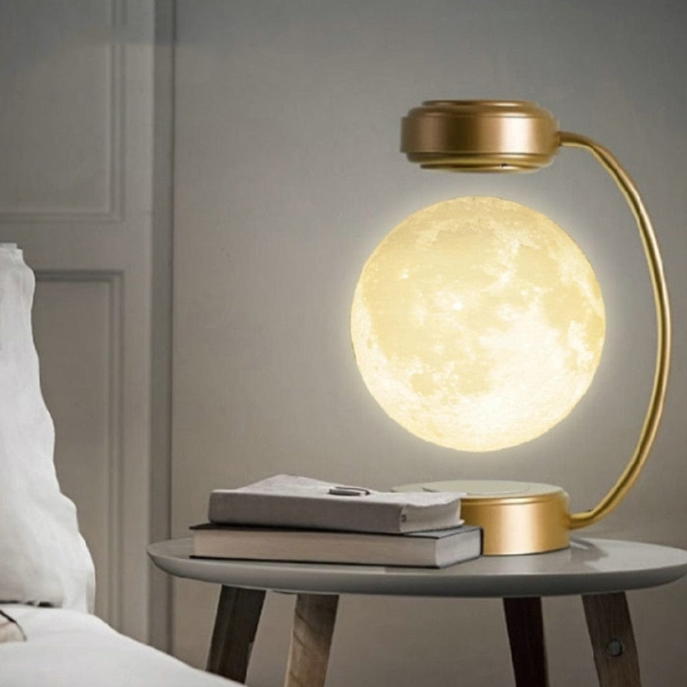 Cadeau showroom Lampe LED 3D en forme de lune flottante magnétique