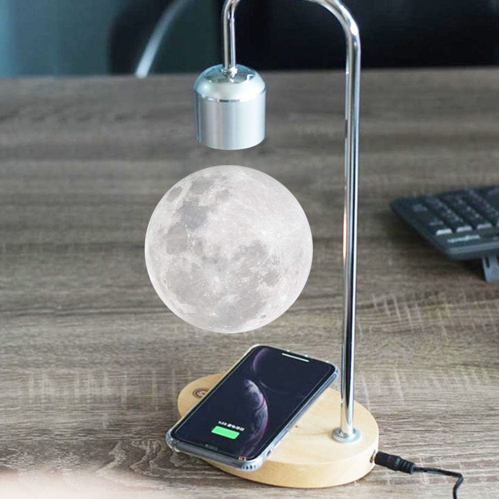 Cadeau showroom Lampe LED en forme de lune en lévitation magnétique