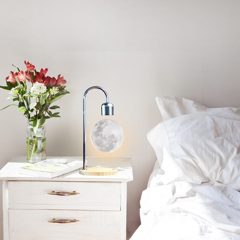Cadeau showroom Lampe LED en forme de lune en lévitation magnétique