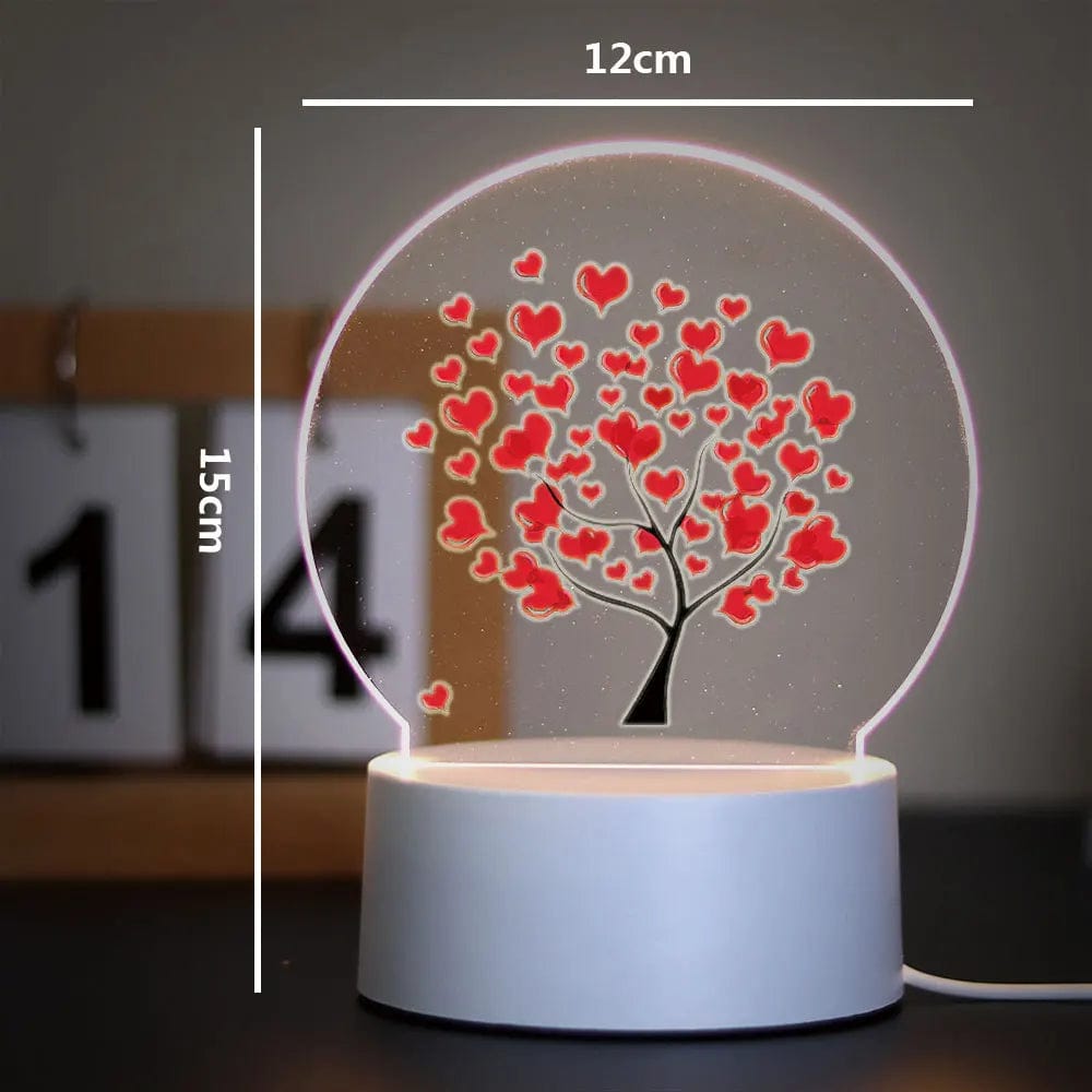 Cadeau showroom Noir base 7 couleurs / AP-Y-Y1041 / USB Veilleuse 3D amour