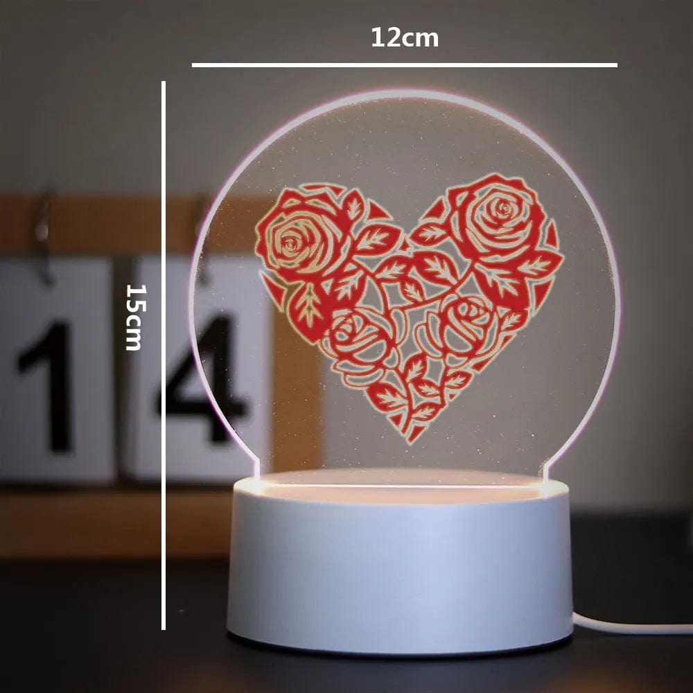 Cadeau showroom Noir base 7 couleurs / AP-Y-Y1042 / USB Veilleuse 3D amour