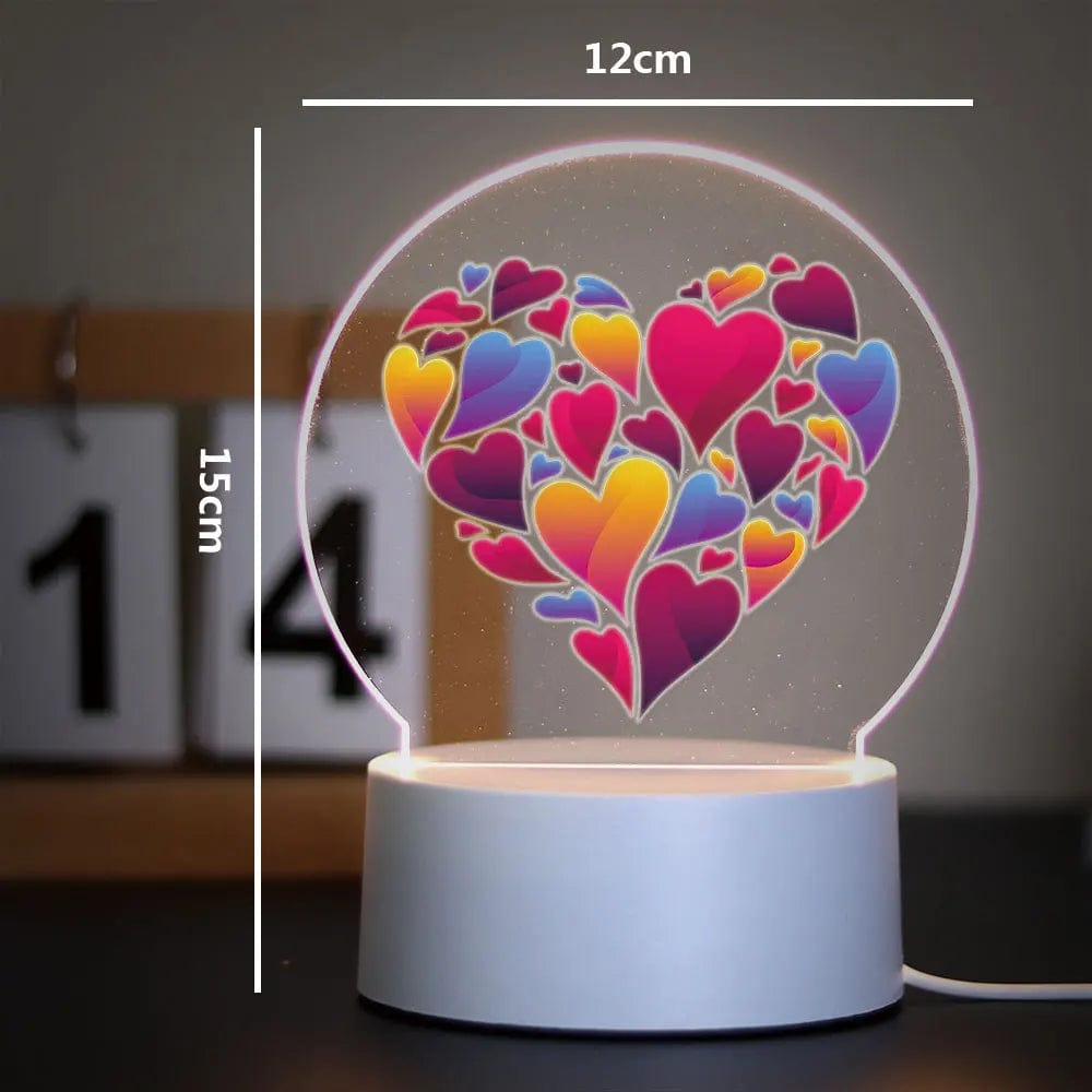 Cadeau showroom Noir base 7 couleurs / AP-Y-Y1043 / USB Veilleuse 3D amour