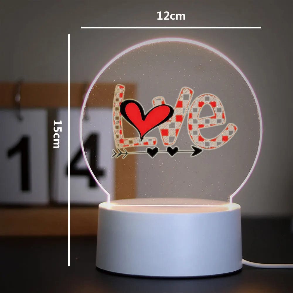 Cadeau showroom Noir base 7 couleurs / AP-Y-Y1044 / USB Veilleuse 3D amour