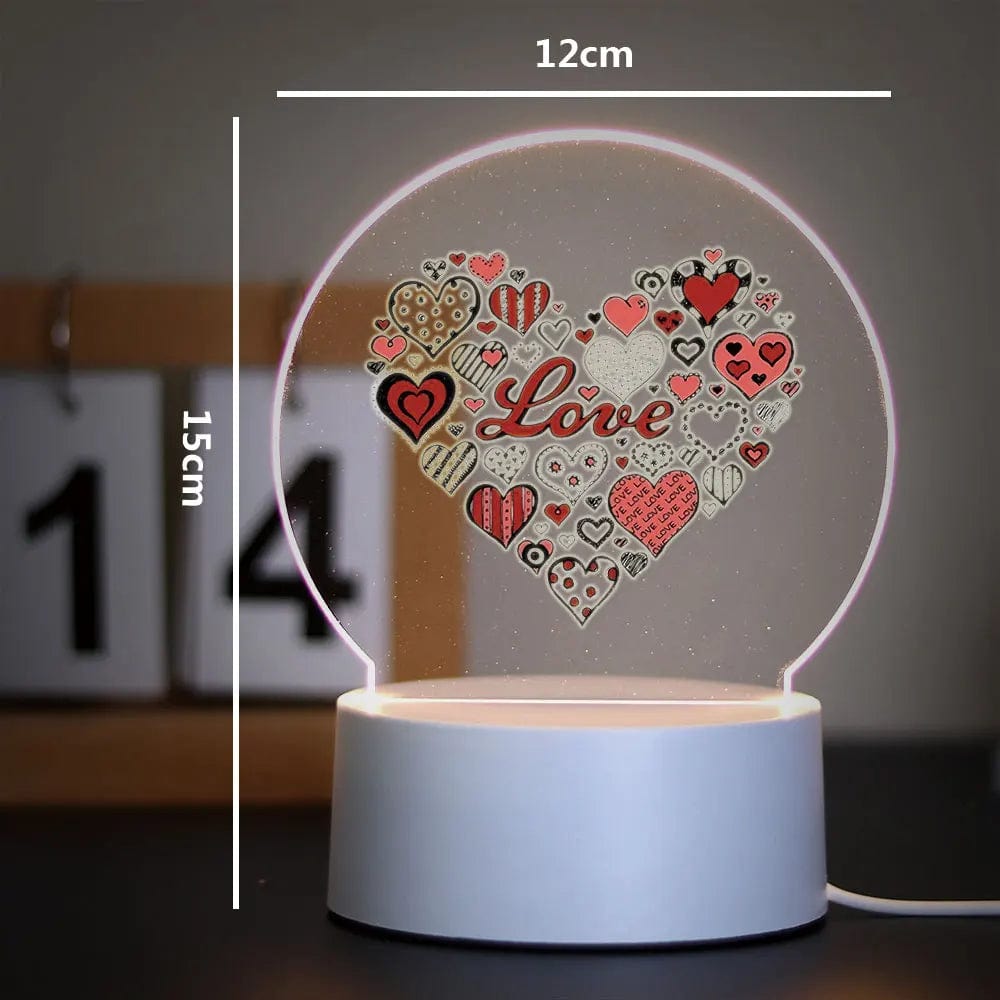 Cadeau showroom Noir base 7 couleurs / AP-Y-Y1045 / USB Veilleuse 3D amour
