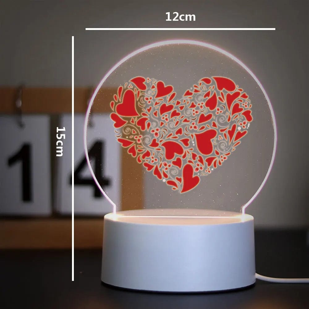 Cadeau showroom Noir base 7 couleurs / AP-Y-Y1046 / USB Veilleuse 3D amour