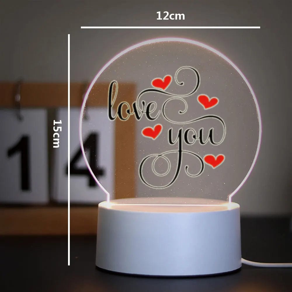 Cadeau showroom Noir base 7 couleurs / AP-Y-Y1047 / USB Veilleuse 3D amour