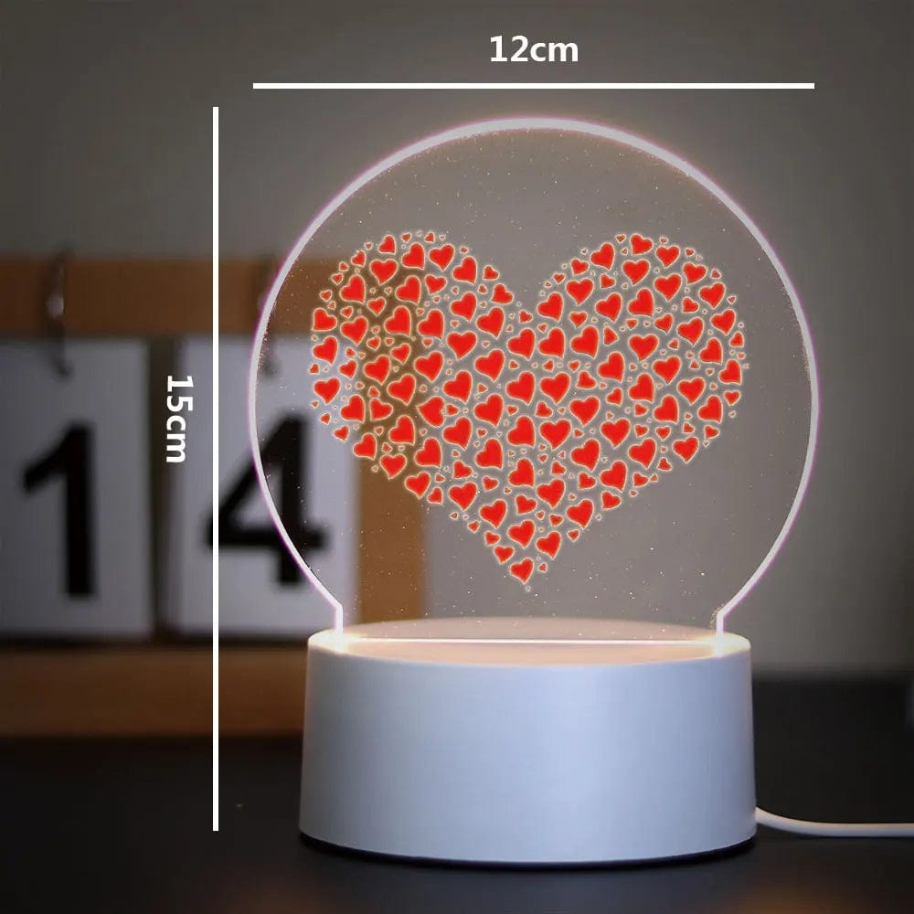 Cadeau showroom Noir base 7 couleurs / AP-Y-Y1048 / USB Veilleuse 3D amour