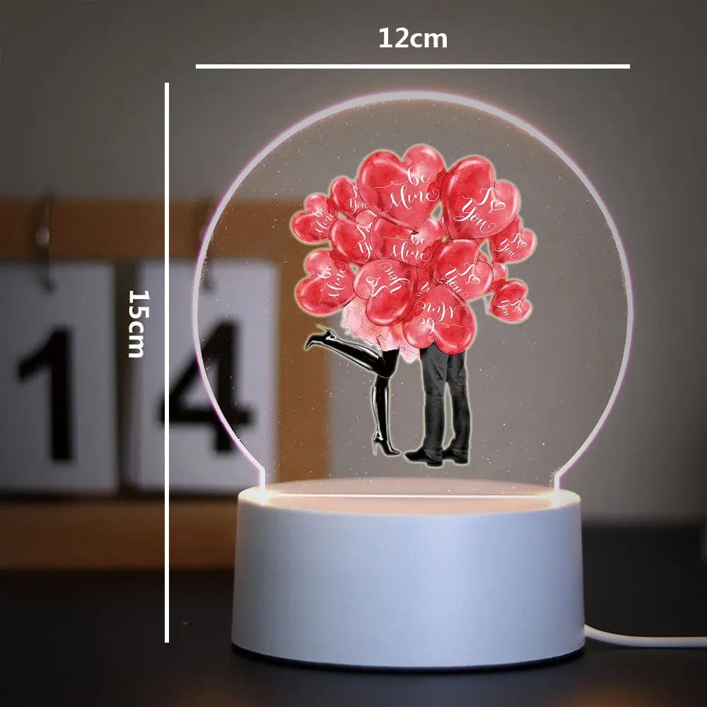Cadeau showroom Noir base 7 couleurs / AP-Y-Y1049 / USB Veilleuse 3D amour