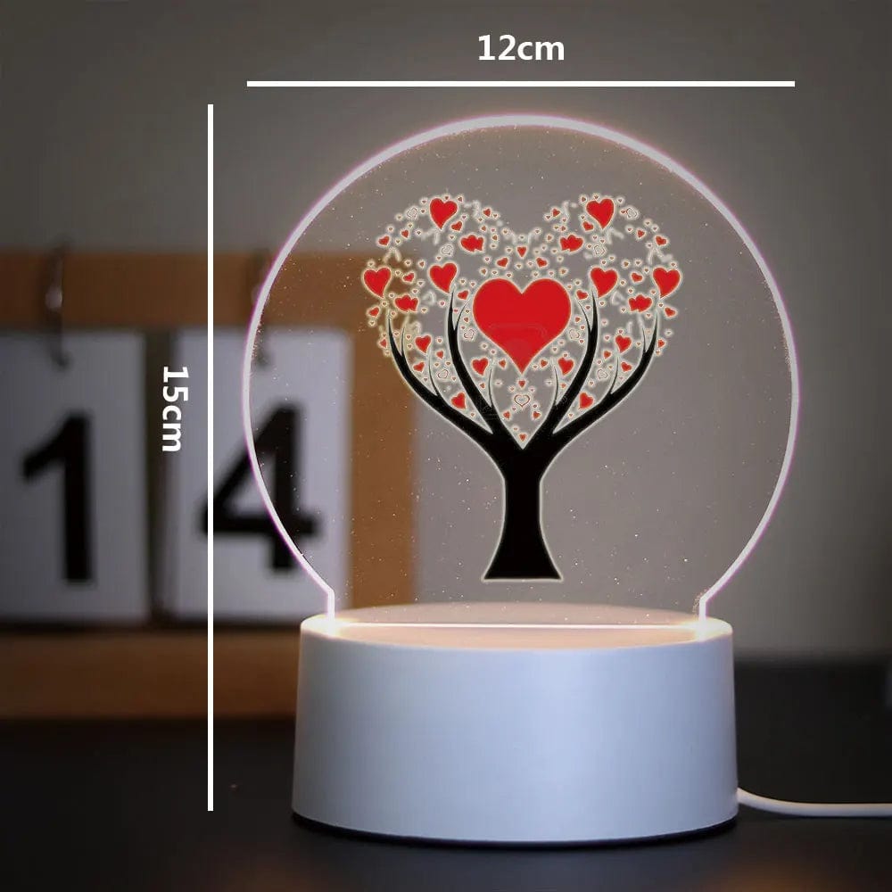 Cadeau showroom Noir base 7 couleurs / AP-Y-Y1050 / USB Veilleuse 3D amour