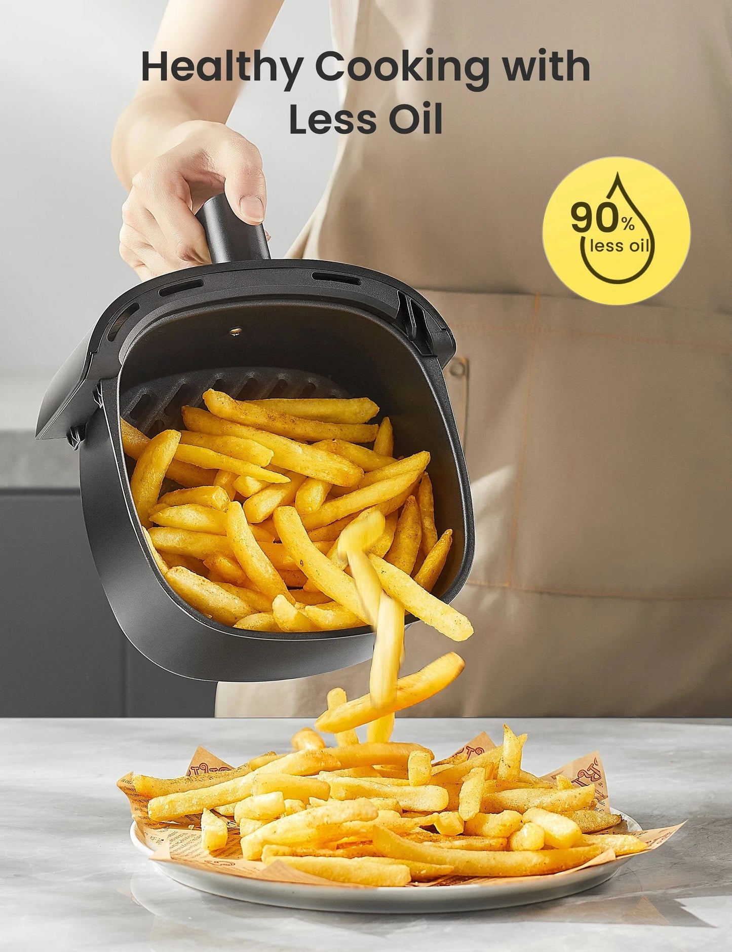 Cadeau showroom Noir Friteuse air fryer noir