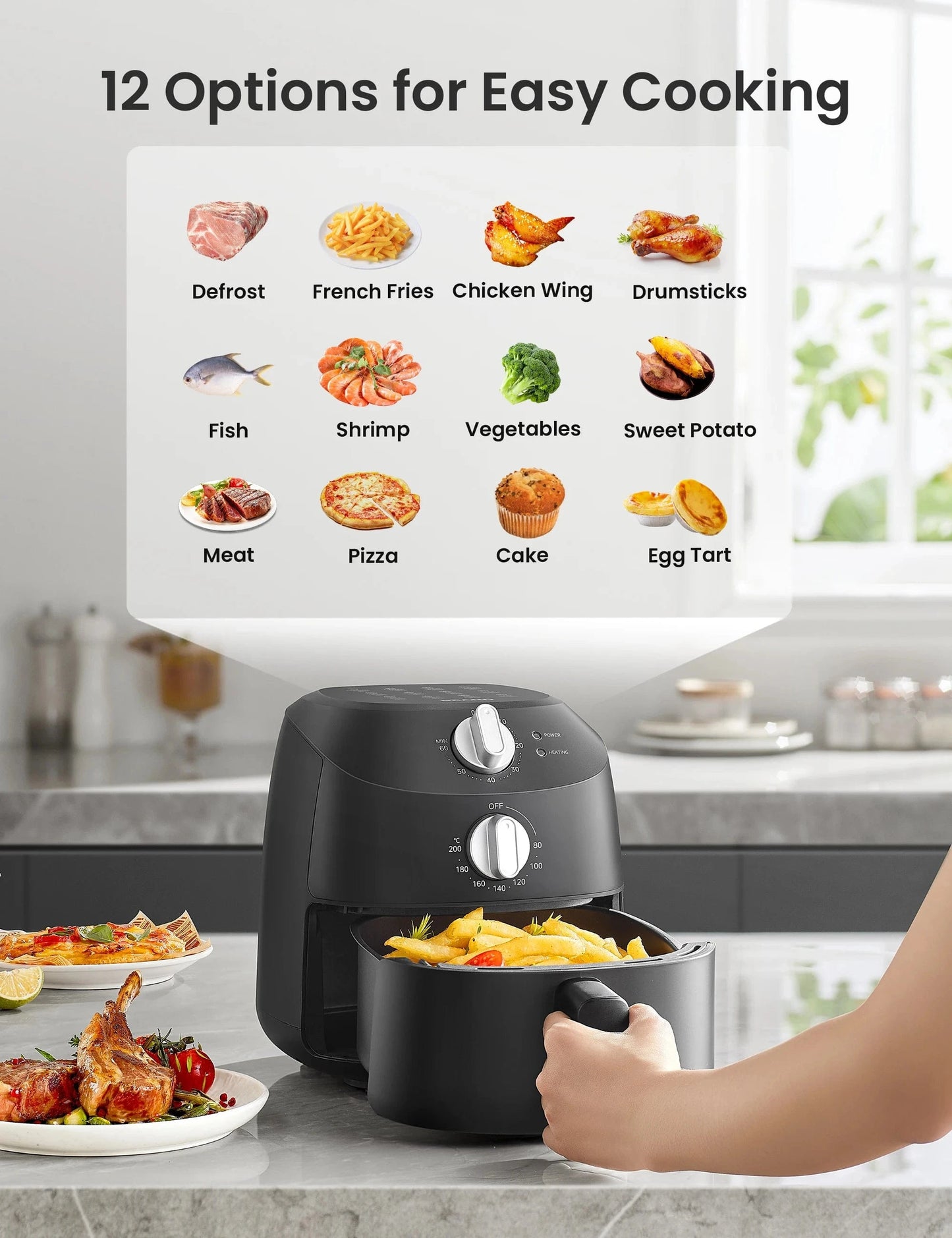 Cadeau showroom Noir Friteuse air fryer noir