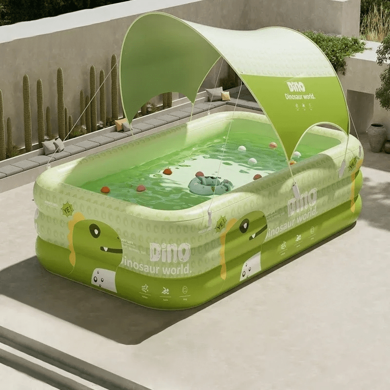 Cadeau showroom piscine gonflable 2.1M avec auvent Grande piscine gonflable de 2,1 M avec auvent