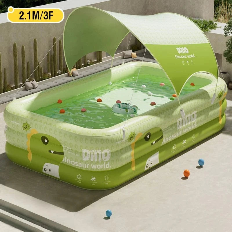 Cadeau showroom piscine gonflable 2.1M avec auvent Grande piscine gonflable de 2,1 M avec auvent