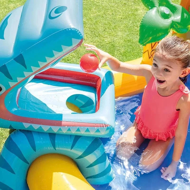 Cadeau showroom piscine gonflable 249x191x109CM Piscine pour enfants avec toboggan