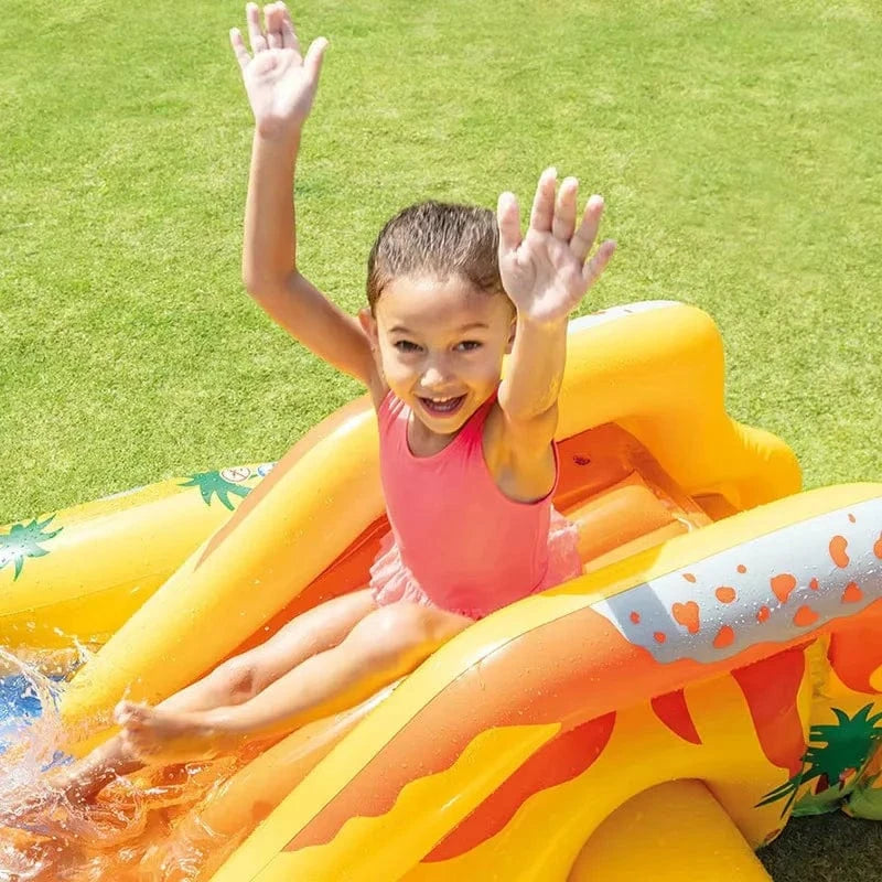 Cadeau showroom piscine gonflable 249x191x109CM Piscine pour enfants avec toboggan