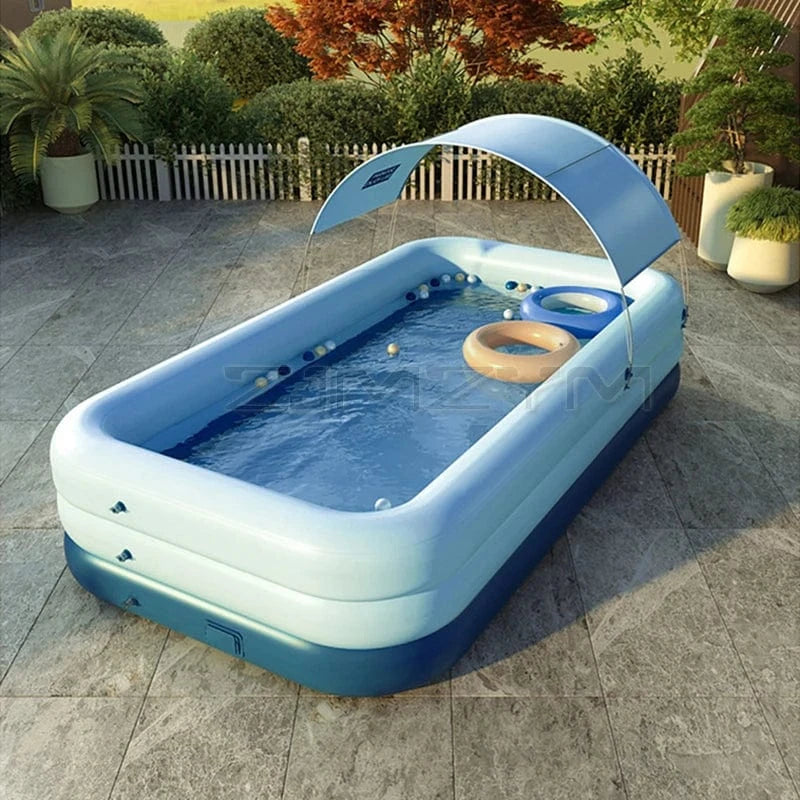 Cadeau showroom piscine gonflable Bleu / 2.6M Piscine gonflable automatique à 3 niveaux, 260 cm