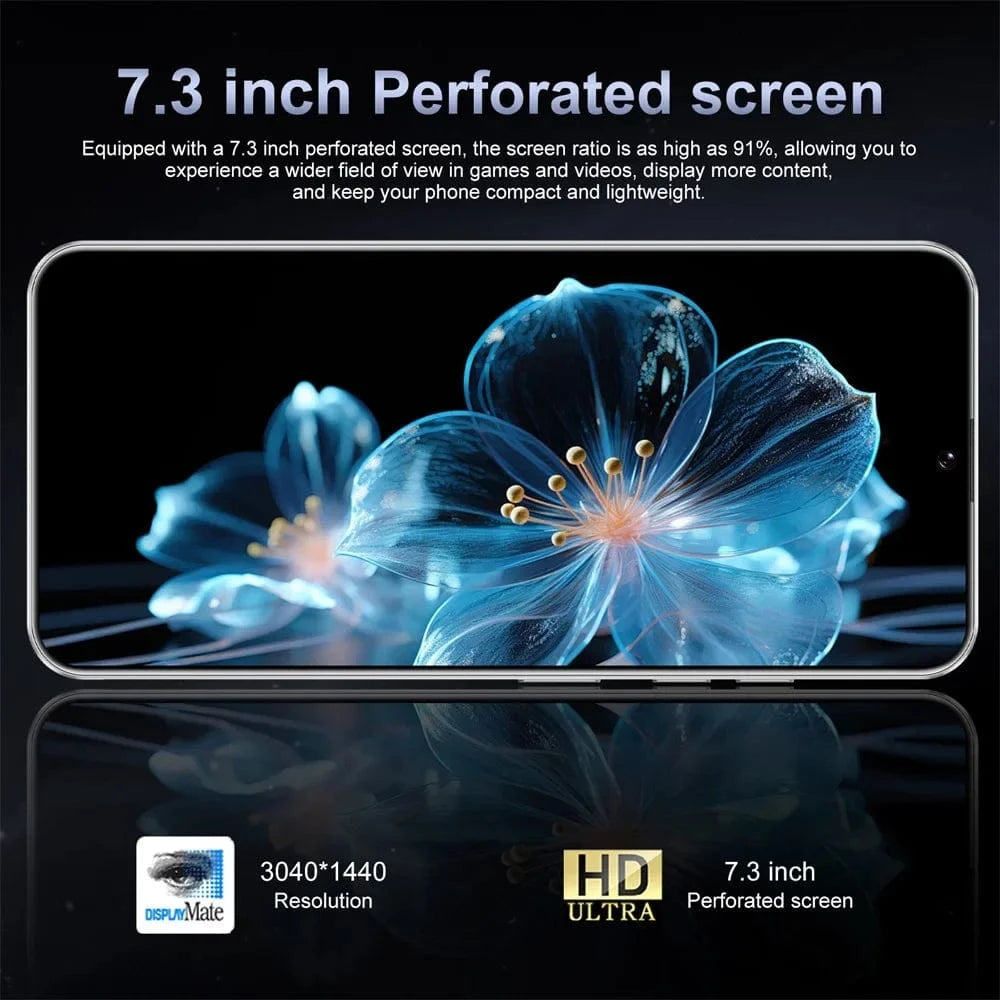 Cadeau showroom Smartphone M15 7.3 pouces double SIM 22GB 2TB