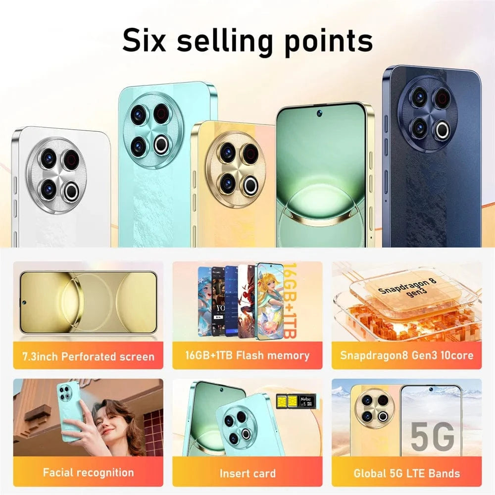 Cadeau showroom smartphone Xioami 15 Ultra Original 7.3 inch 12GB 256GB tout opérateur