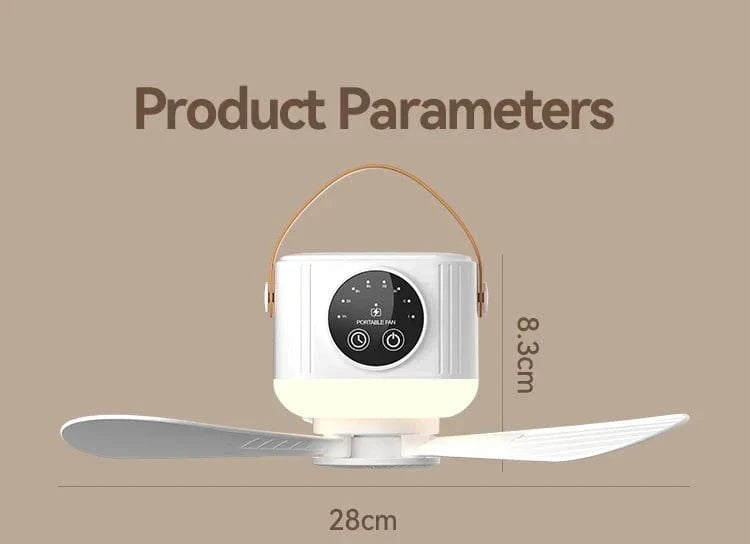 Cadeau showroom ventilateurs 7200mah Ventilateur de plafond portable avec lumière, rechargeable par USB