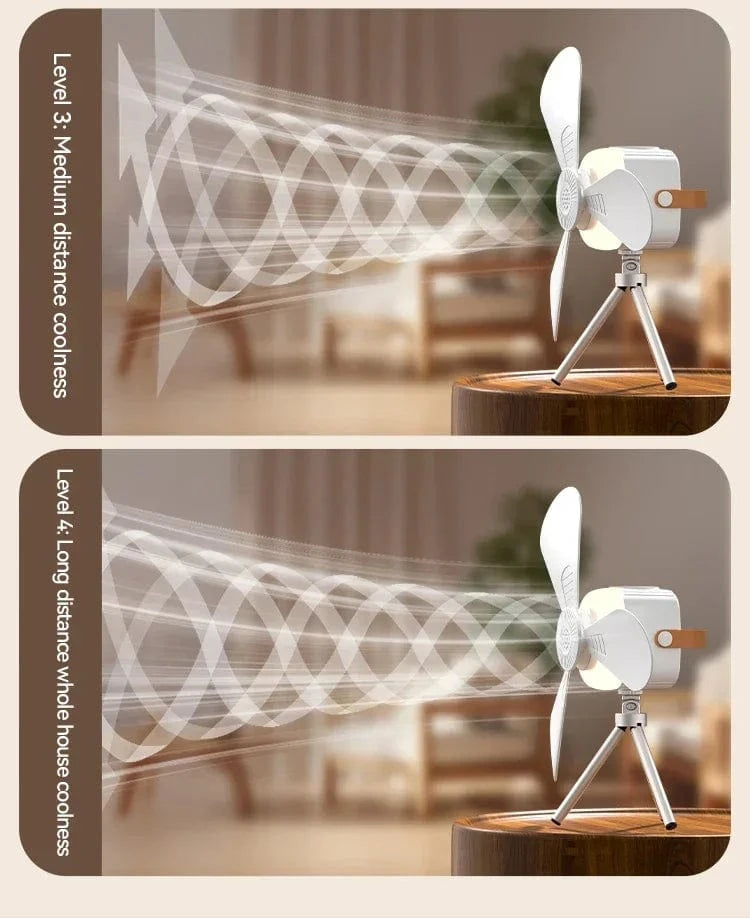 Cadeau showroom ventilateurs 7200mah Ventilateur de plafond portable avec lumière, rechargeable par USB