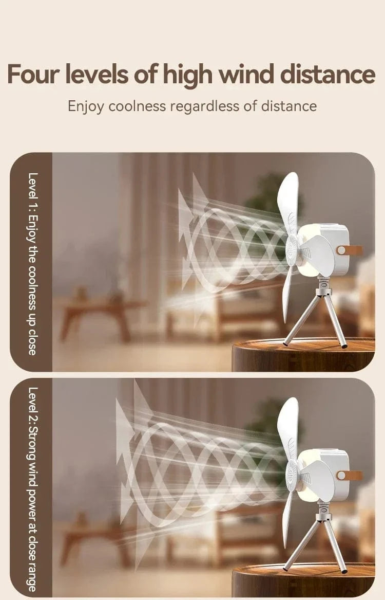 Cadeau showroom ventilateurs 7200mah Ventilateur de plafond portable avec lumière, rechargeable par USB