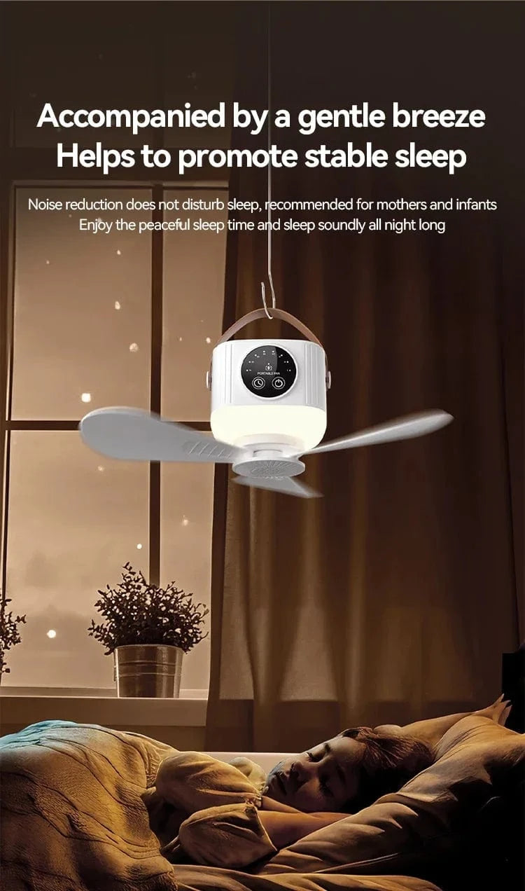 Cadeau showroom ventilateurs 7200mah Ventilateur de plafond portable avec lumière, rechargeable par USB