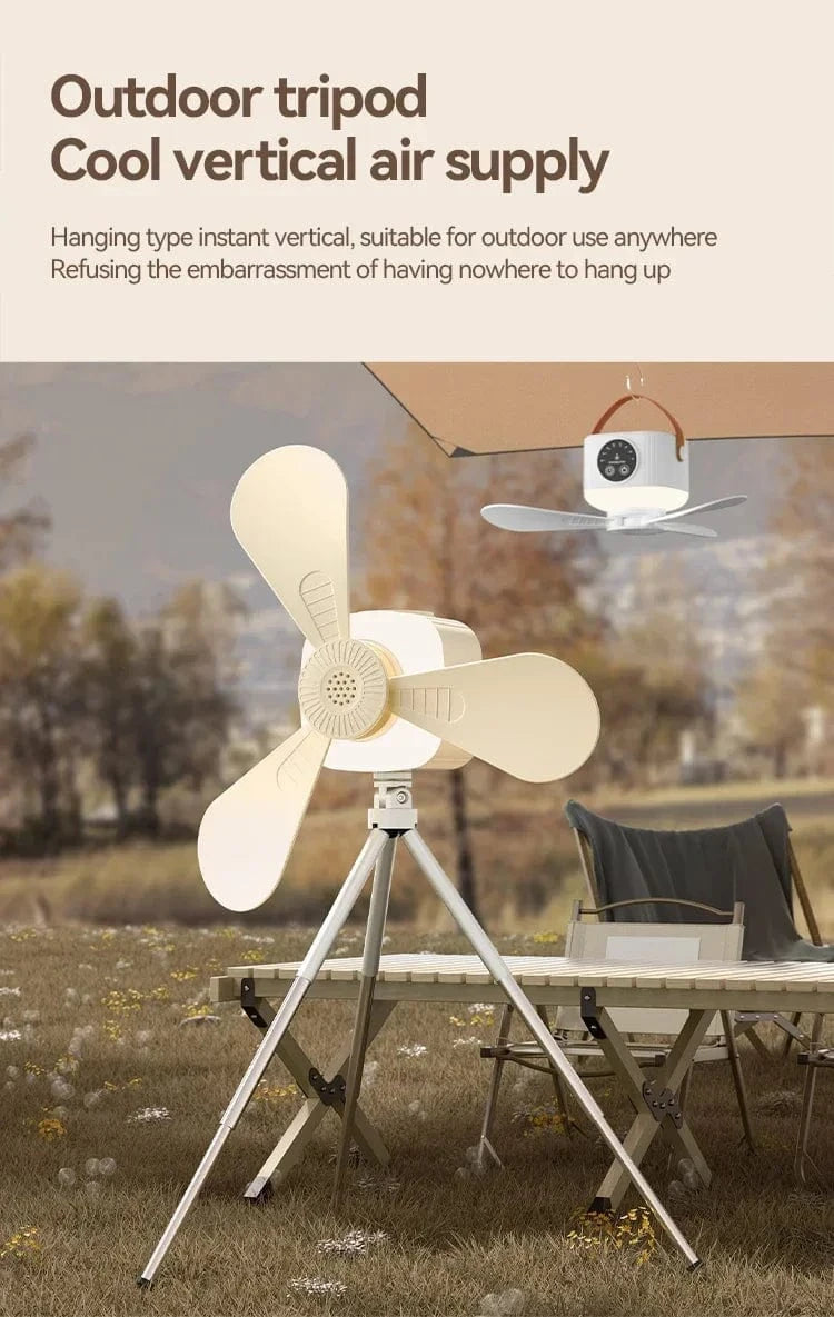 Cadeau showroom ventilateurs 7200mah Ventilateur de plafond portable avec lumière, rechargeable par USB