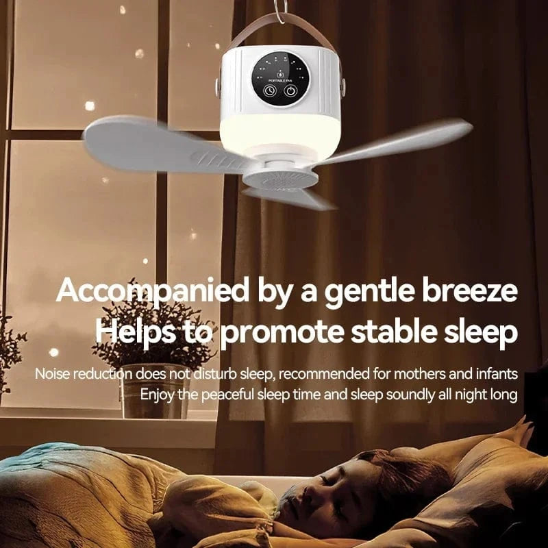 Cadeau showroom ventilateurs 7200mah Ventilateur de plafond portable avec lumière, rechargeable par USB