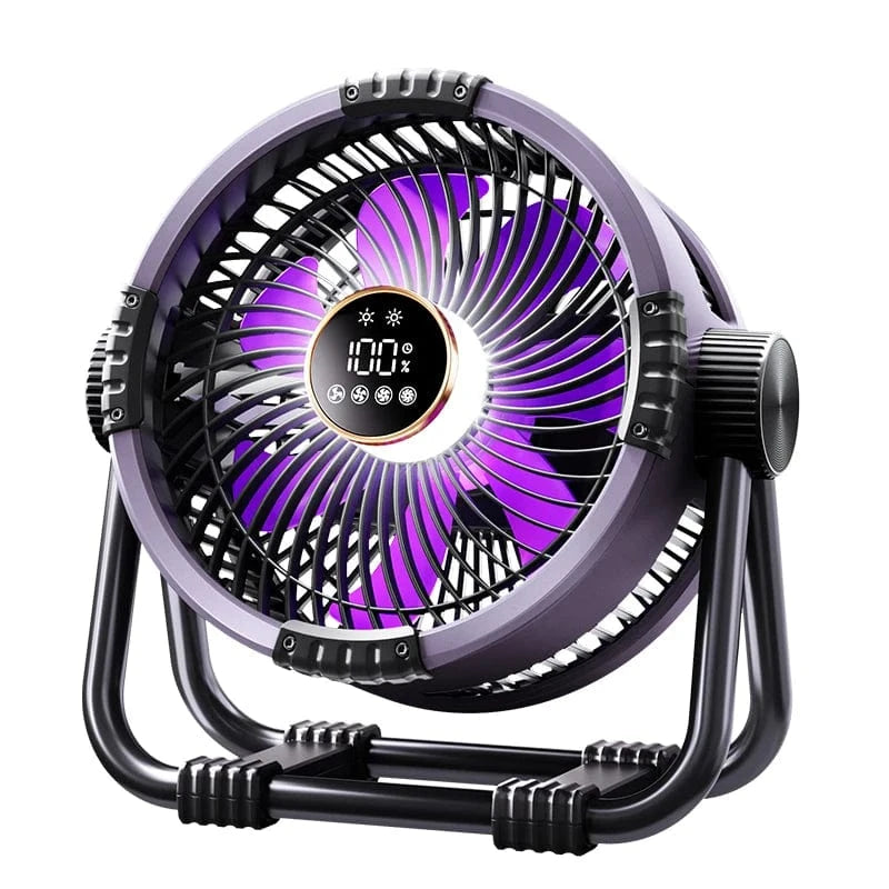 Cadeau showroom ventilateurs Gris Ventilateur de camping portable rechargeable 20 000 mAh