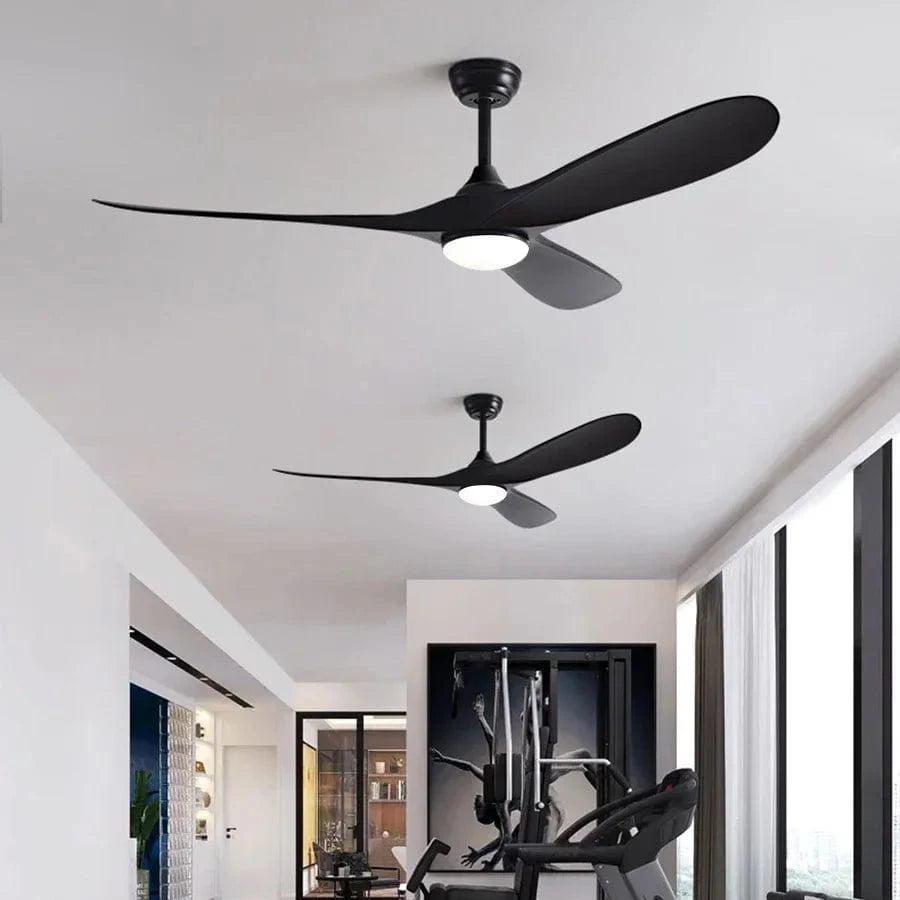Cadeau showroom ventilateurs Noir / 41cm x 132cm Ventilateur de plafond LED, pales réversibles 41cm x 132CM