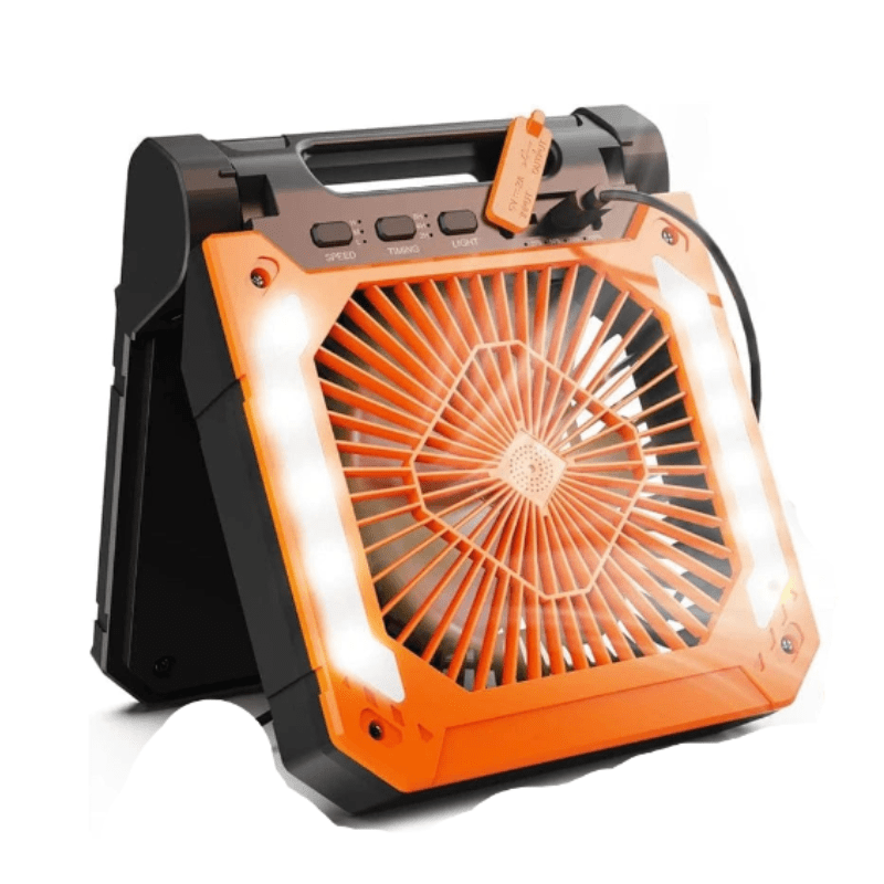 Cadeau showroom ventilateurs Orange et noir Ventilateur électrique portable avec éclairage LED