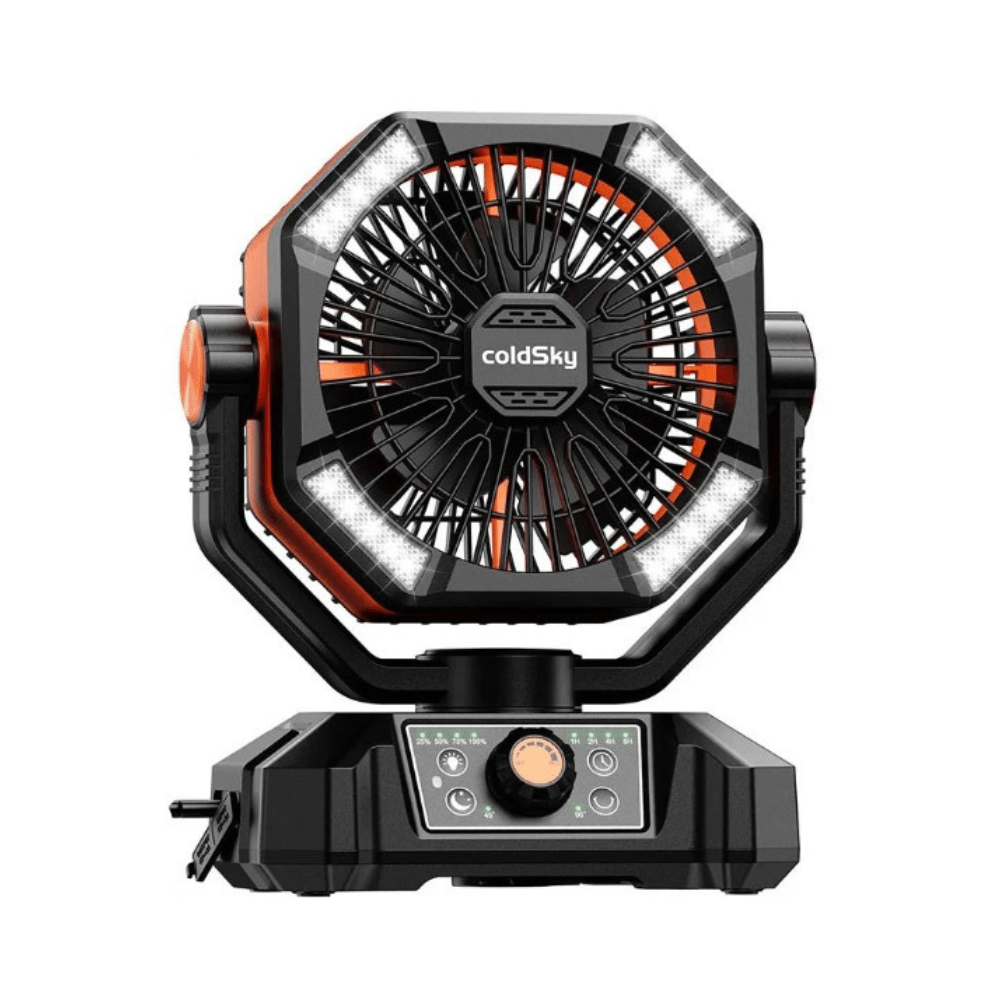 Cadeau showroom ventilateurs Orange Ventilateur de camping ColdSky 20 000 mAh