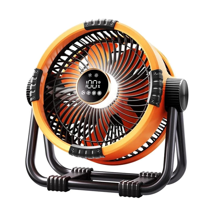 Cadeau showroom ventilateurs Orange Ventilateur de camping portable rechargeable 20 000 mAh