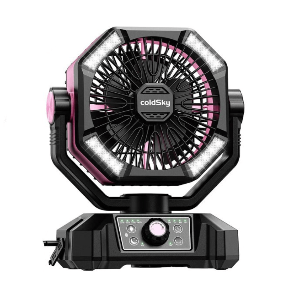 Cadeau showroom ventilateurs Rose Ventilateur de camping ColdSky 20 000 mAh