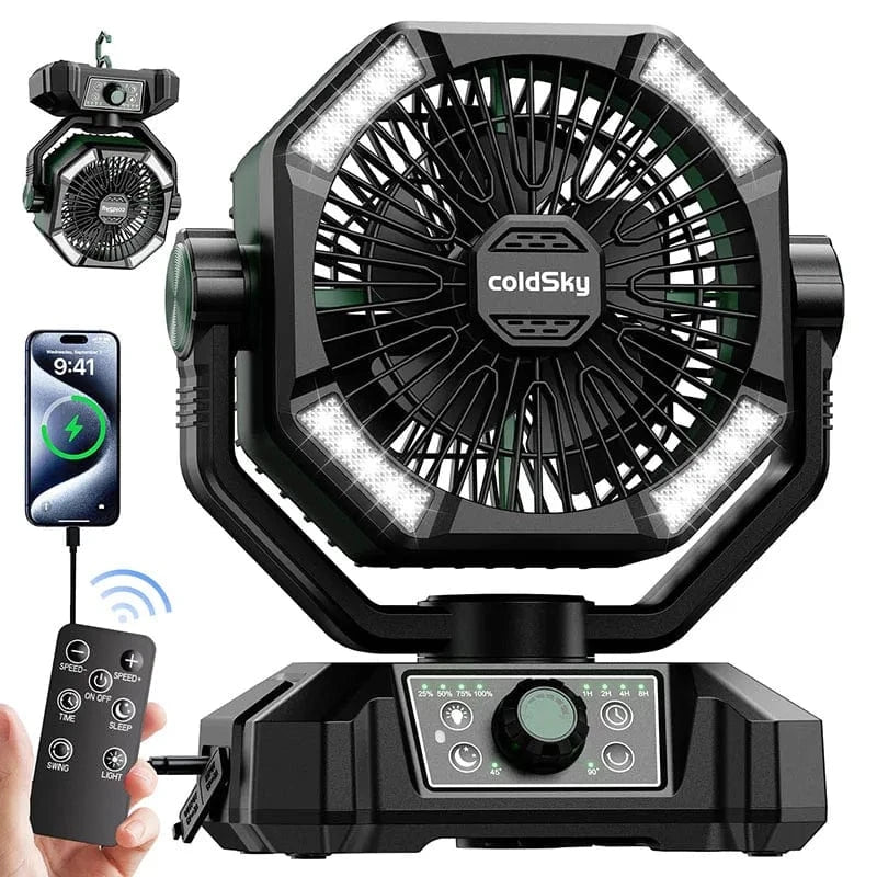 Cadeau showroom ventilateurs Ventilateur de camping ColdSky 20 000 mAh