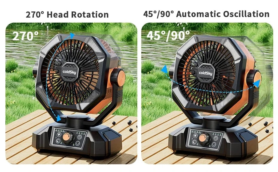 Cadeau showroom ventilateurs Ventilateur de camping ColdSky 20 000 mAh