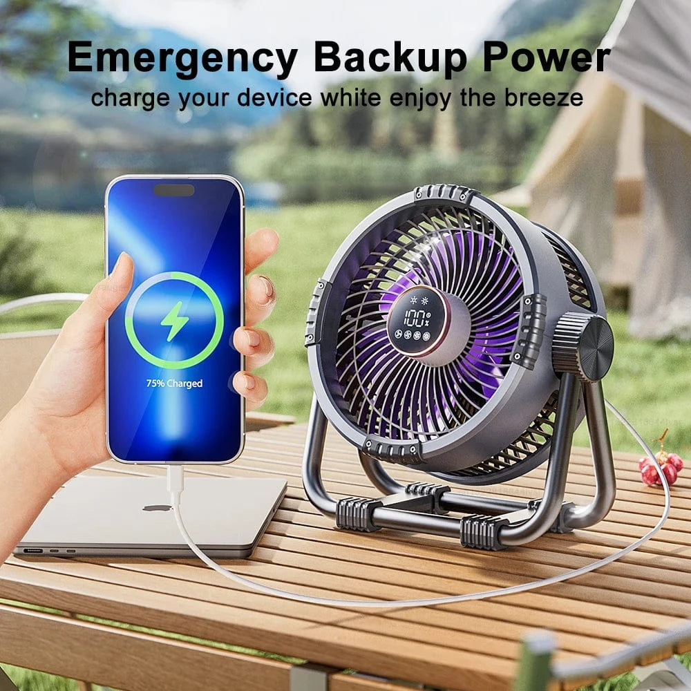 Cadeau showroom ventilateurs Ventilateur de camping portable rechargeable 20 000 mAh