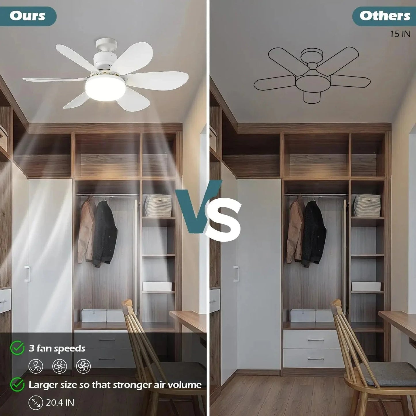 Cadeau showroom ventilateurs Ventilateur de plafond avec LED 40 W