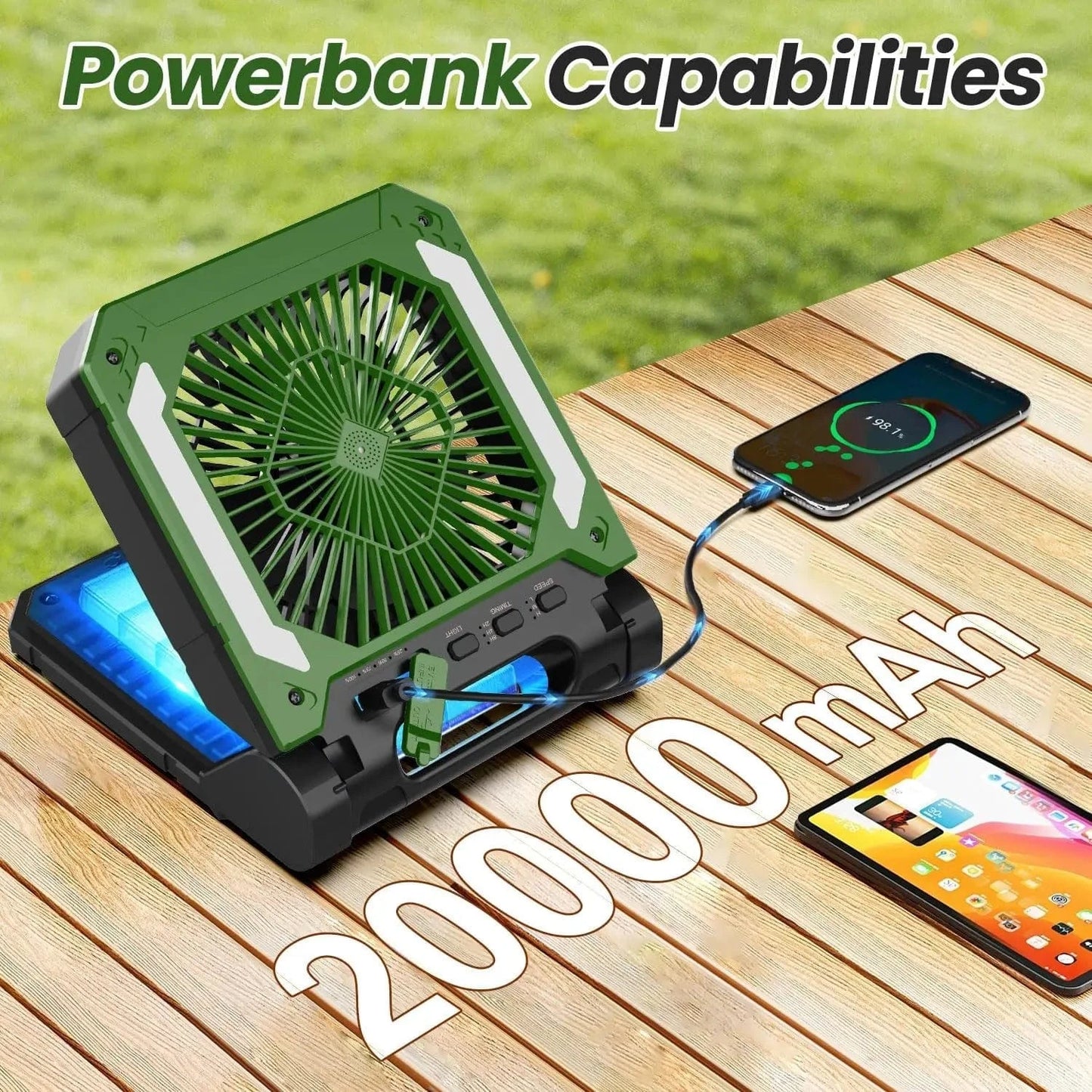 Cadeau showroom ventilateurs Ventilateur électrique portable avec éclairage LED