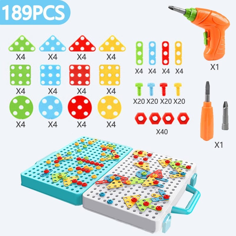Cadeau showroom 189PCS Electric Puzzle 3D avec outil perceuse et outils