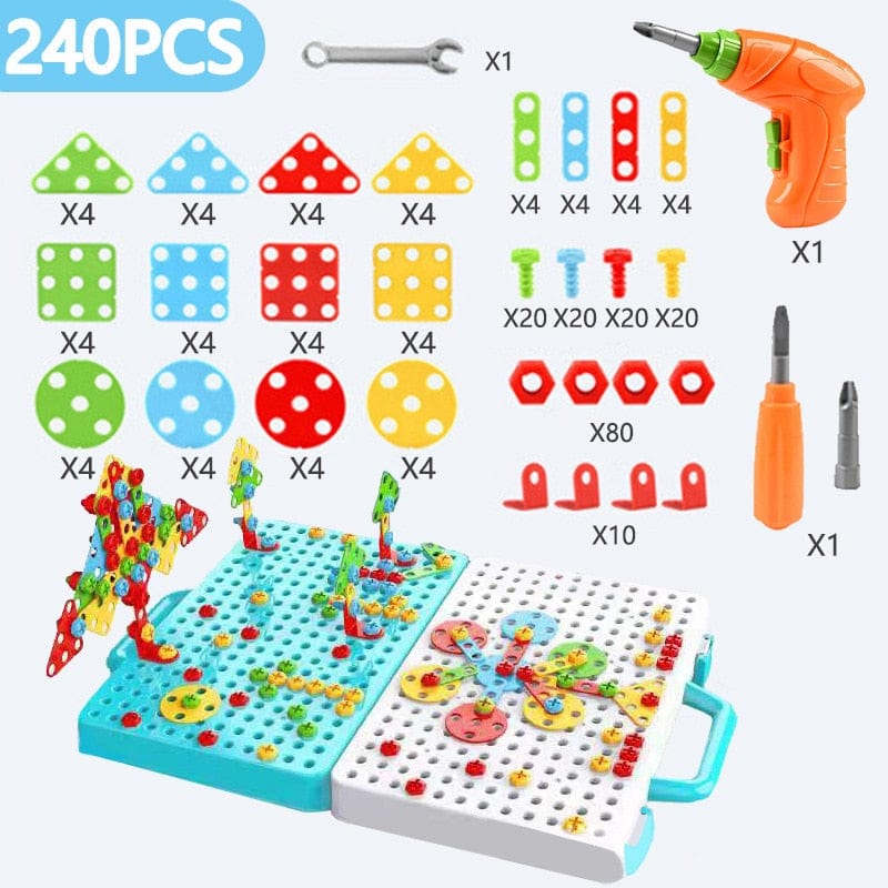 Cadeau showroom 240PCS Electric Puzzle 3D avec outil perceuse et outils